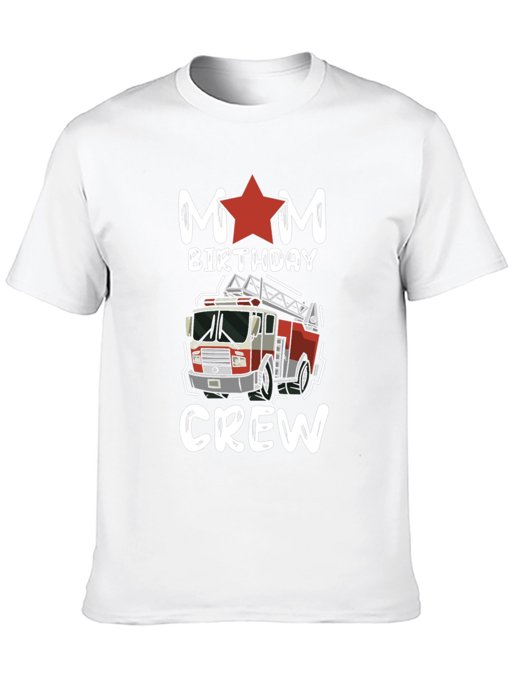 Mom Birthday Crew Firetruck Graphic Tee