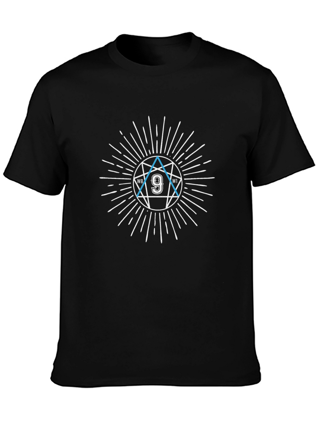 Mens Black Graphic T-Shirt - Nine Star Design