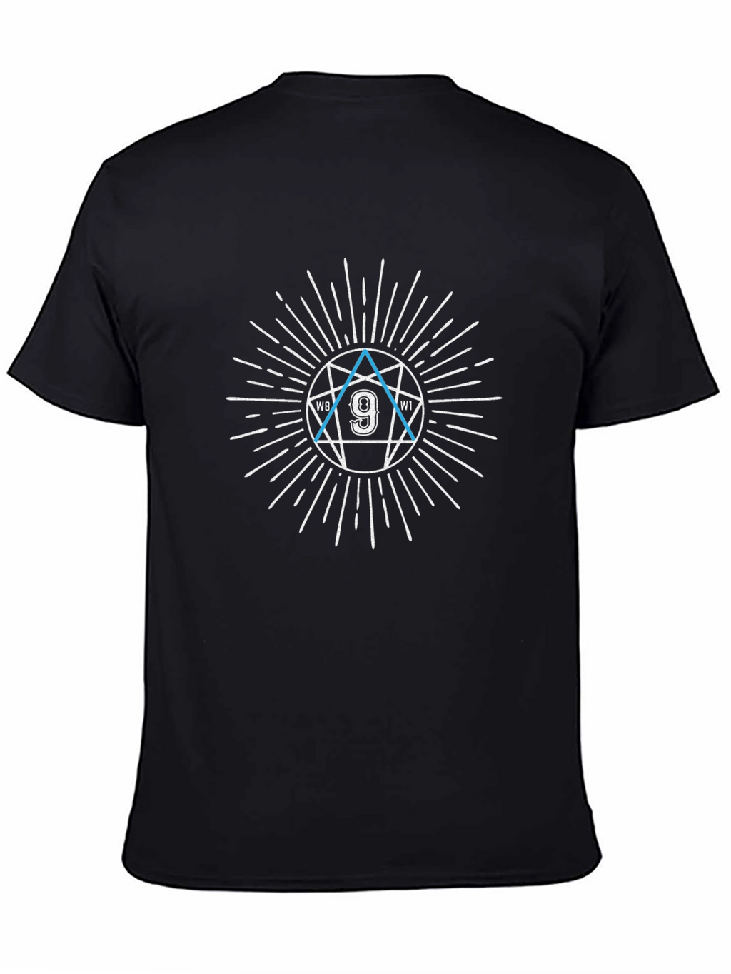 Mens Black Graphic T-Shirt - Nine Star Design