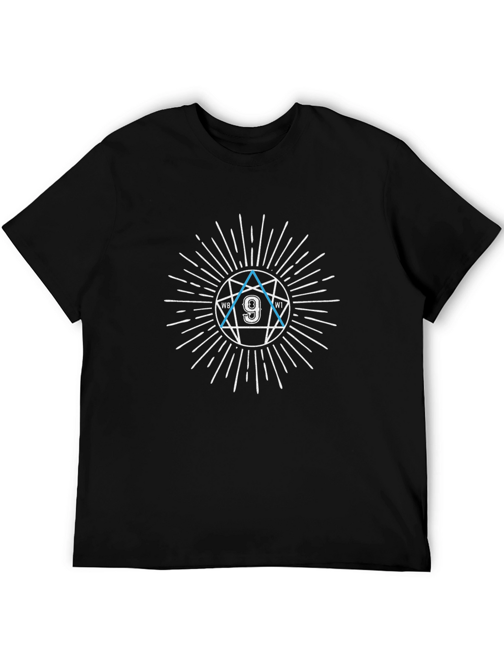 Mens Black Graphic T-Shirt - Nine Star Design