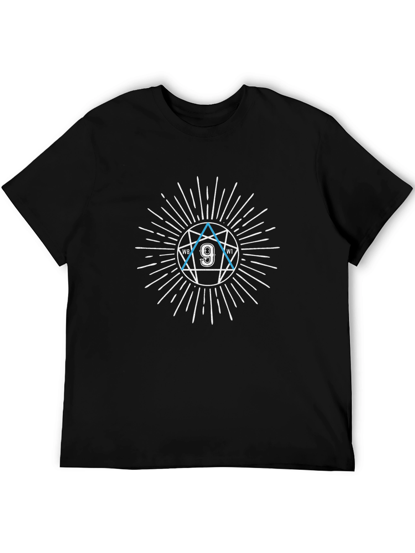 Mens Black Graphic T-Shirt - Nine Star Design