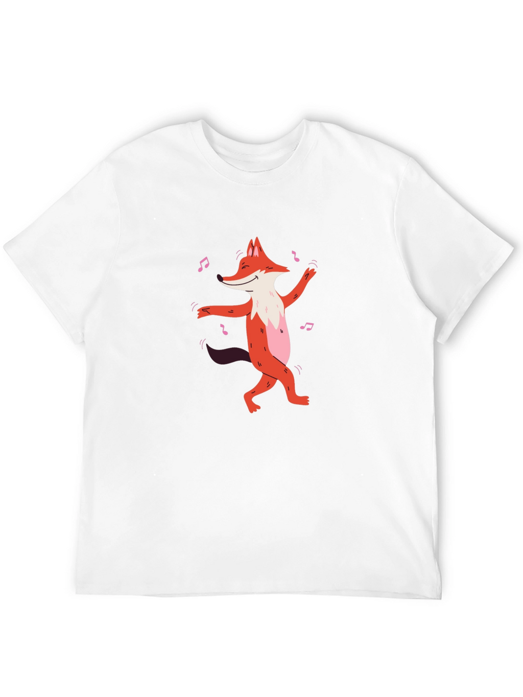 Dancing Fox Graphic T-Shirt - Black Cotton Tee