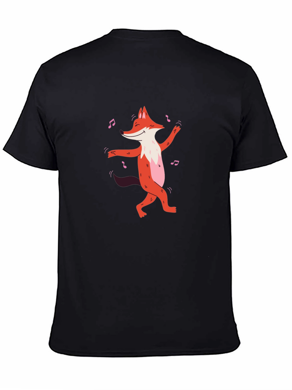 Dancing Fox Graphic T-Shirt - Black Cotton Tee