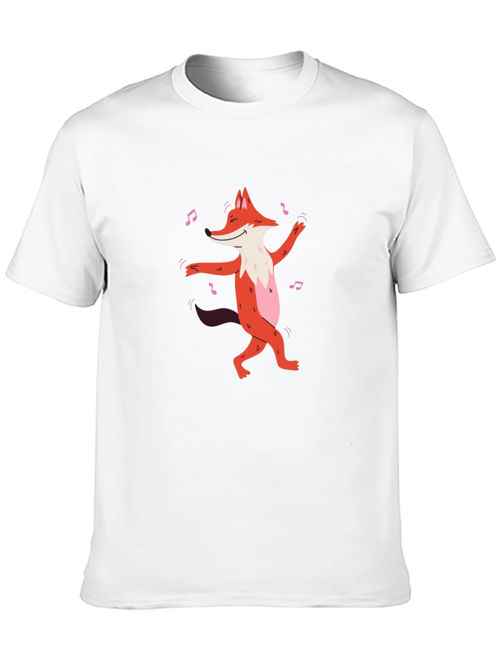 Dancing Fox Graphic T-Shirt - Black Cotton Tee