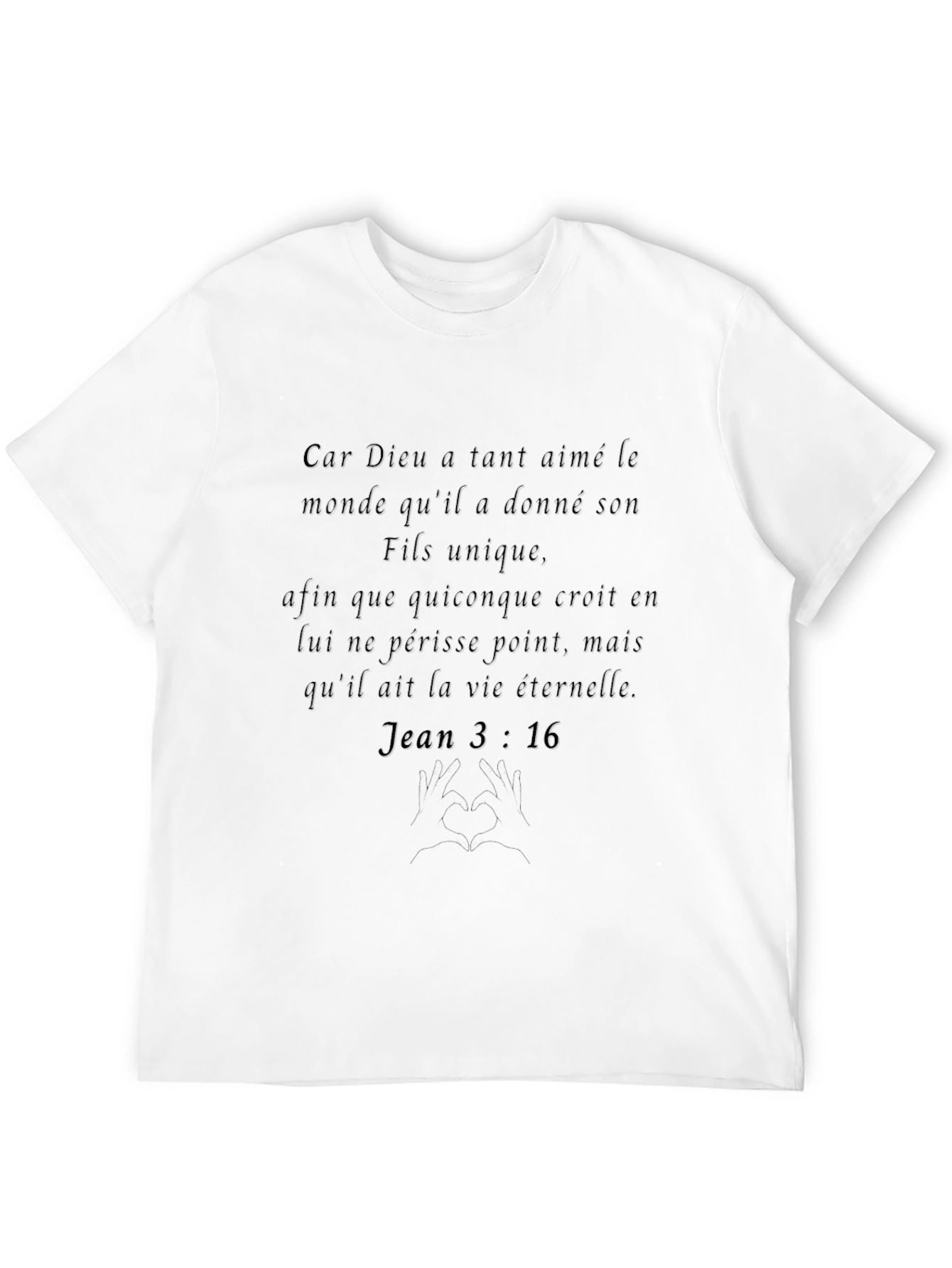 Christian Verse T-Shirt - Jean 3:16 - Black