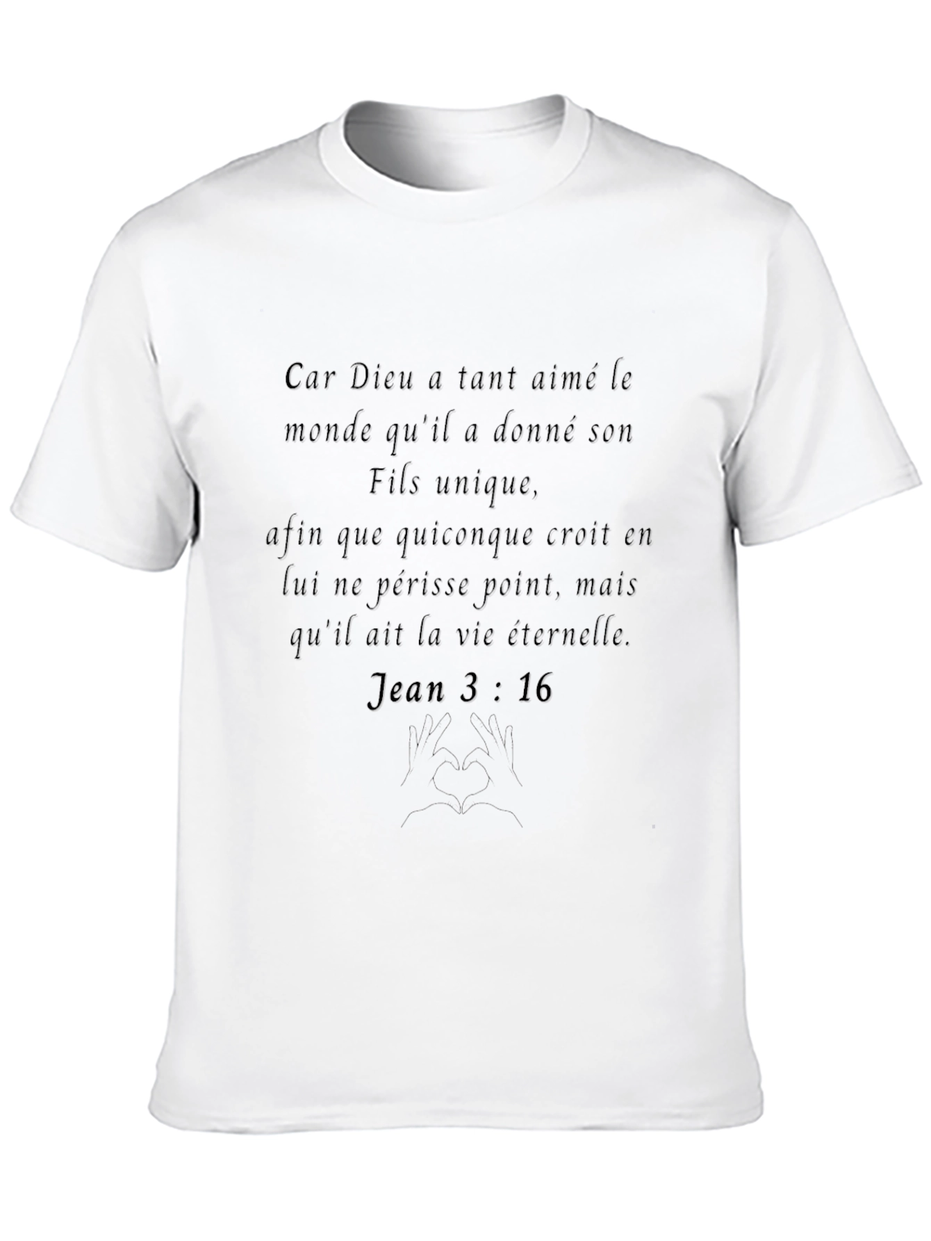 Christian Verse T-Shirt - Jean 3:16 - Black