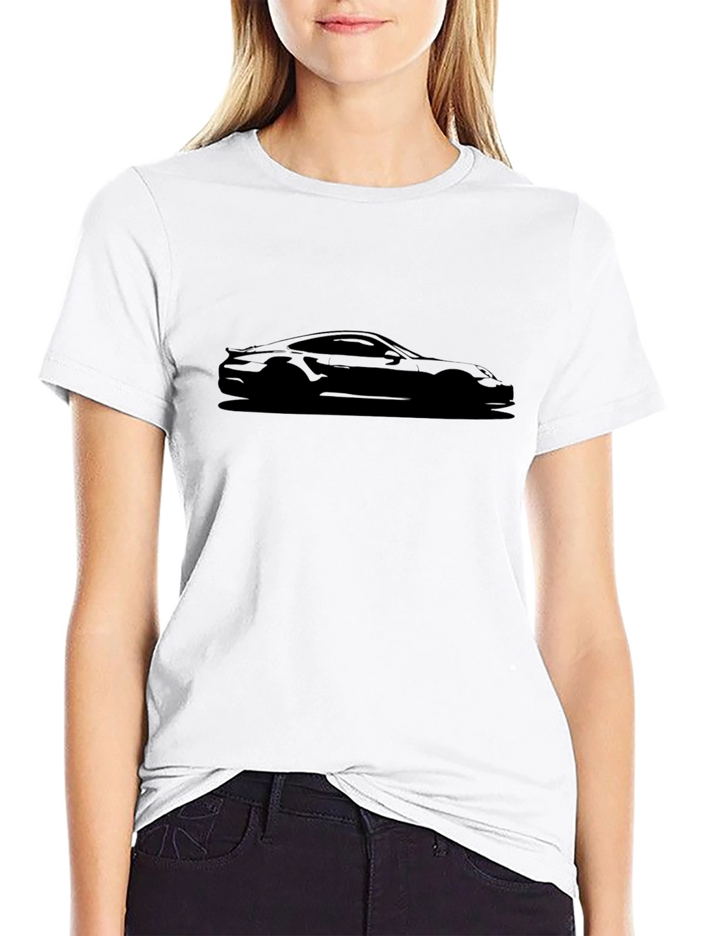 Porsche Silhouette Graphic Tee - Black