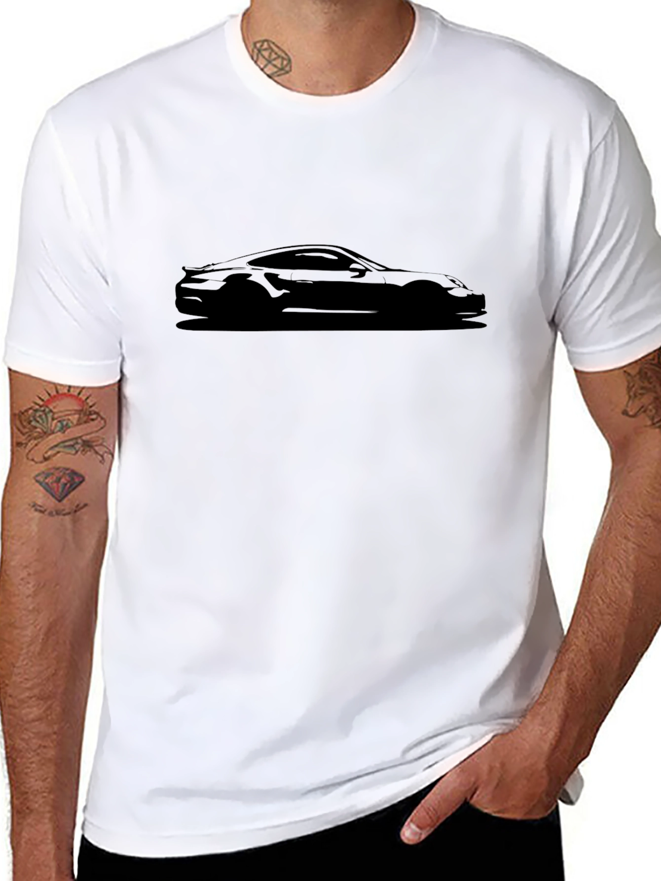 Porsche Silhouette Graphic Tee - Black