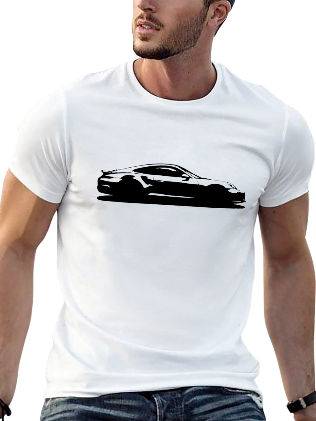 Porsche Silhouette Graphic Tee - Black