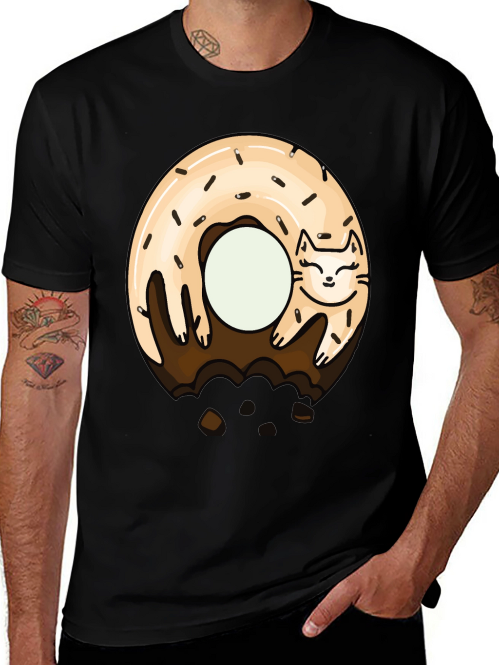Cat Donut T-Shirt - Sweet & Funny Graphic Tee