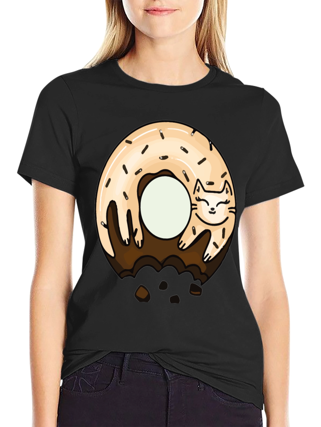 Cat Donut T-Shirt - Sweet & Funny Graphic Tee