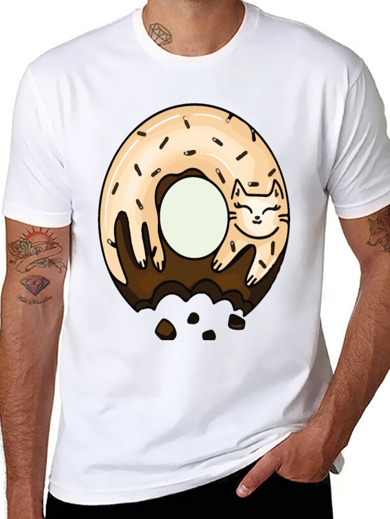 Cat Donut T-Shirt - Sweet & Funny Graphic Tee