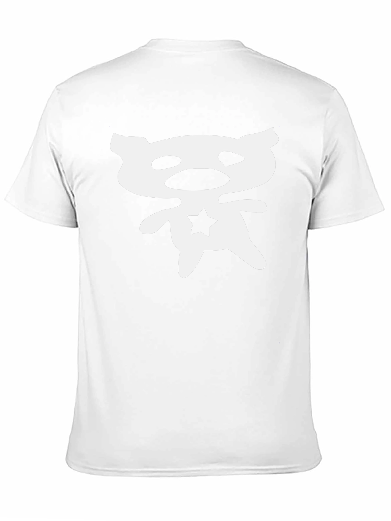 Abstract Bear Star Graphic Black T-Shirt