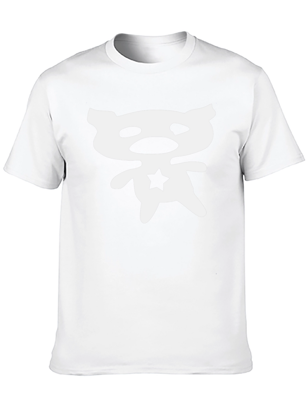 Abstract Bear Star Graphic Black T-Shirt