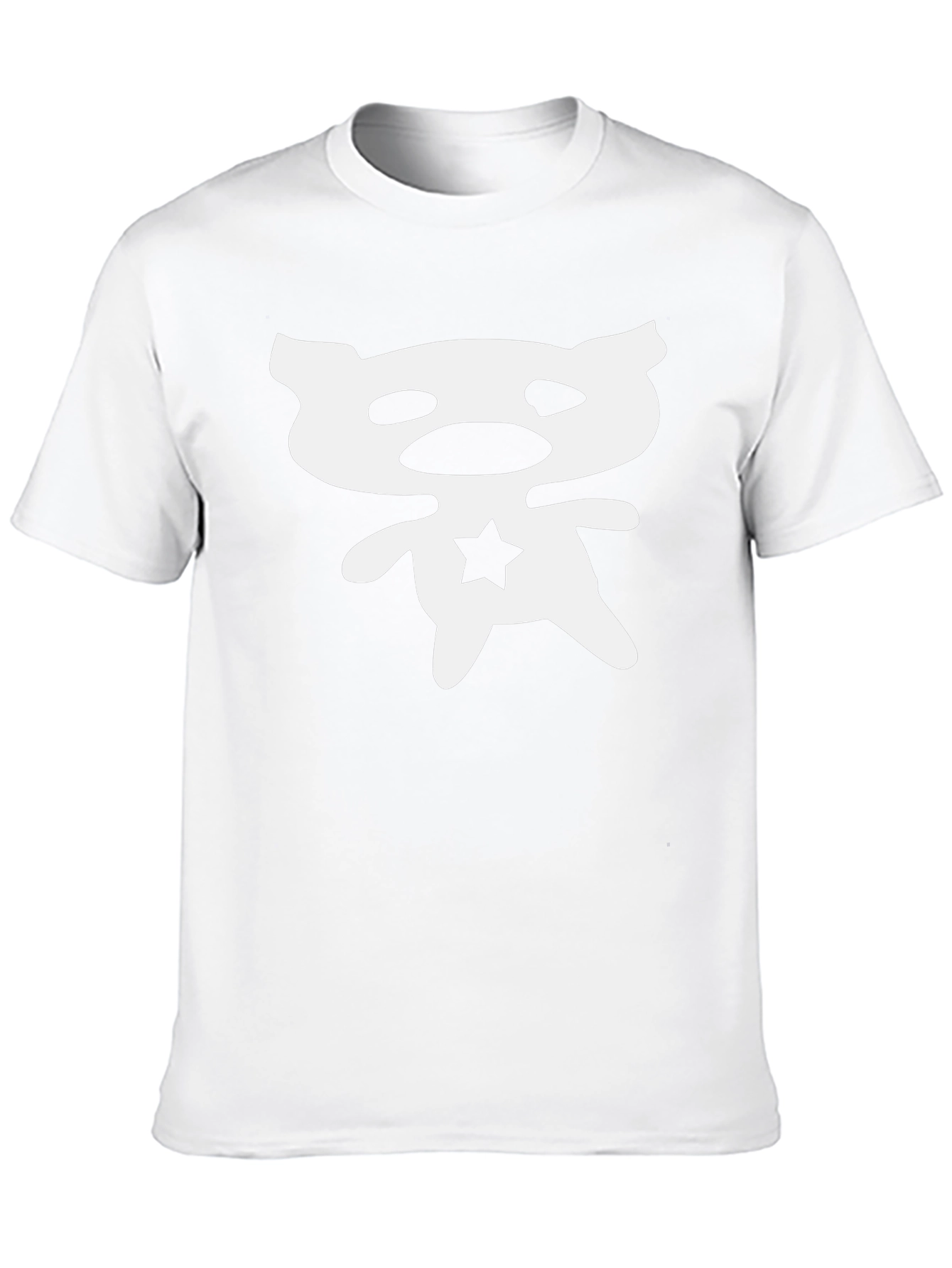 Abstract Bear Star Graphic Black T-Shirt