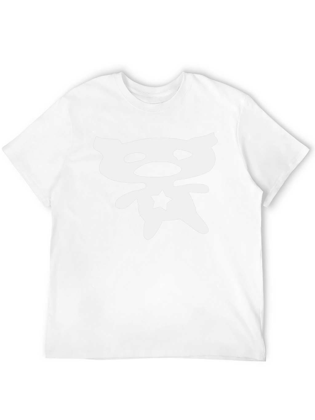 Abstract Bear Star Graphic Black T-Shirt
