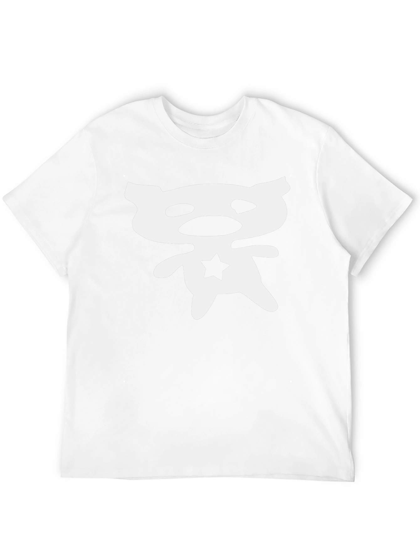 Abstract Bear Star Graphic Black T-Shirt
