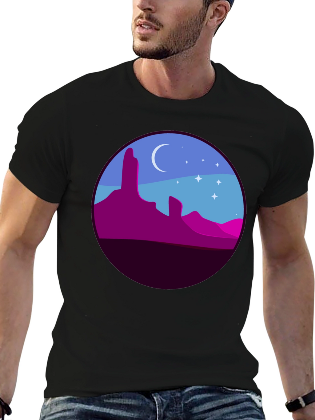 Desert Nightscape Graphic Tee