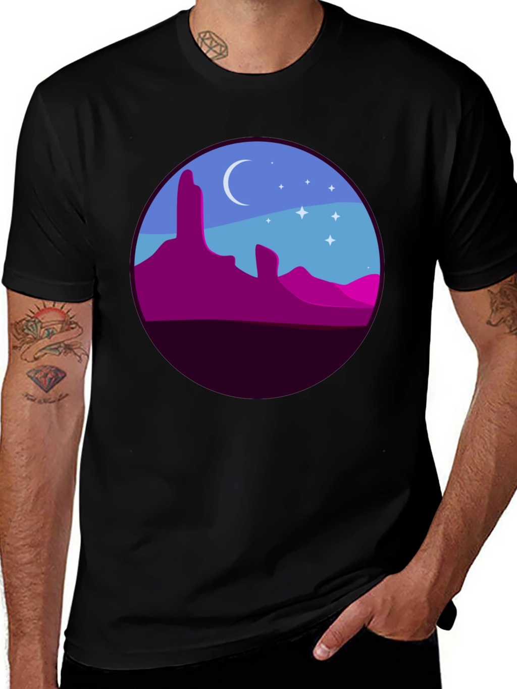 Desert Nightscape Graphic Tee