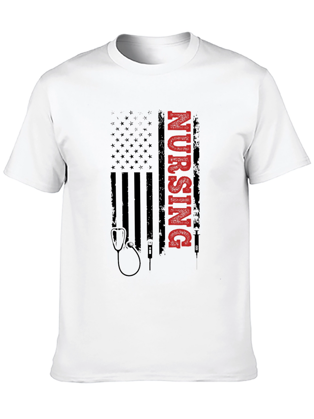 Nursing American Flag Graphic Tee
