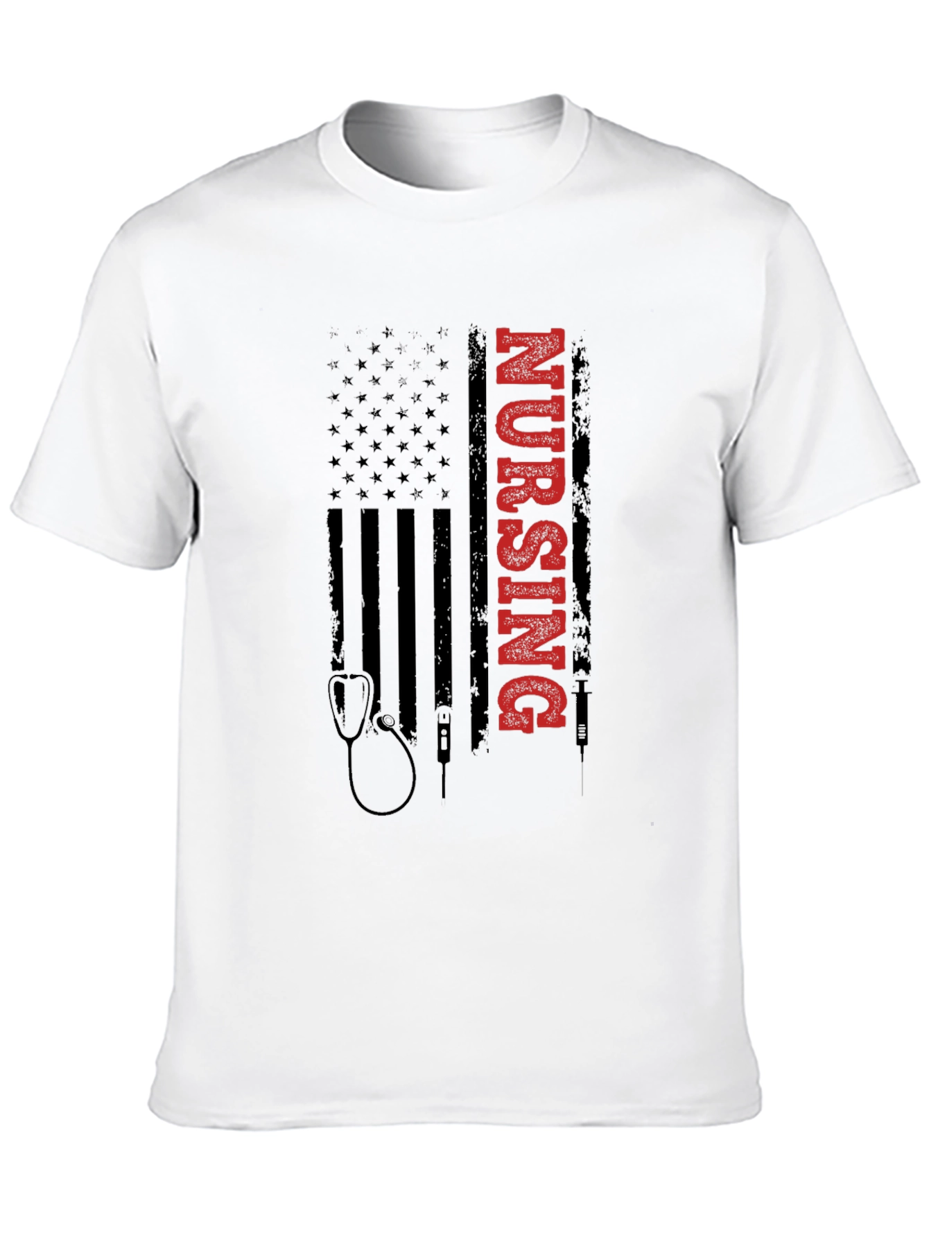 Nursing American Flag Graphic Tee