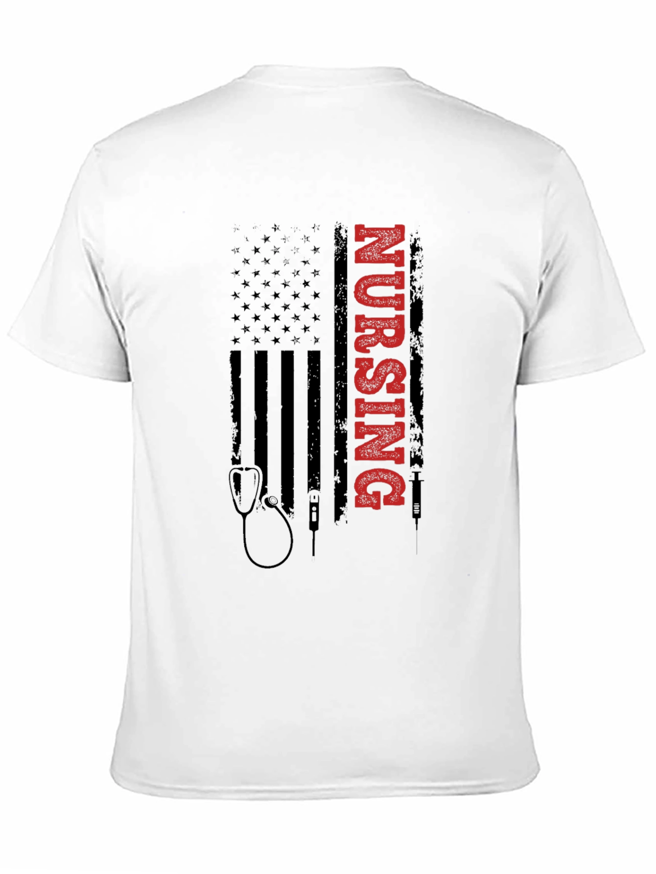 Nursing American Flag Graphic Tee