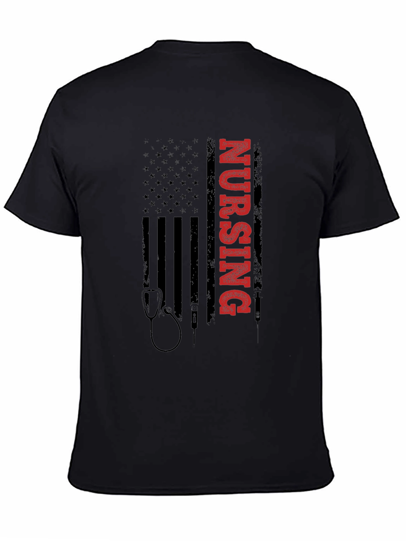 Nursing American Flag Graphic Tee
