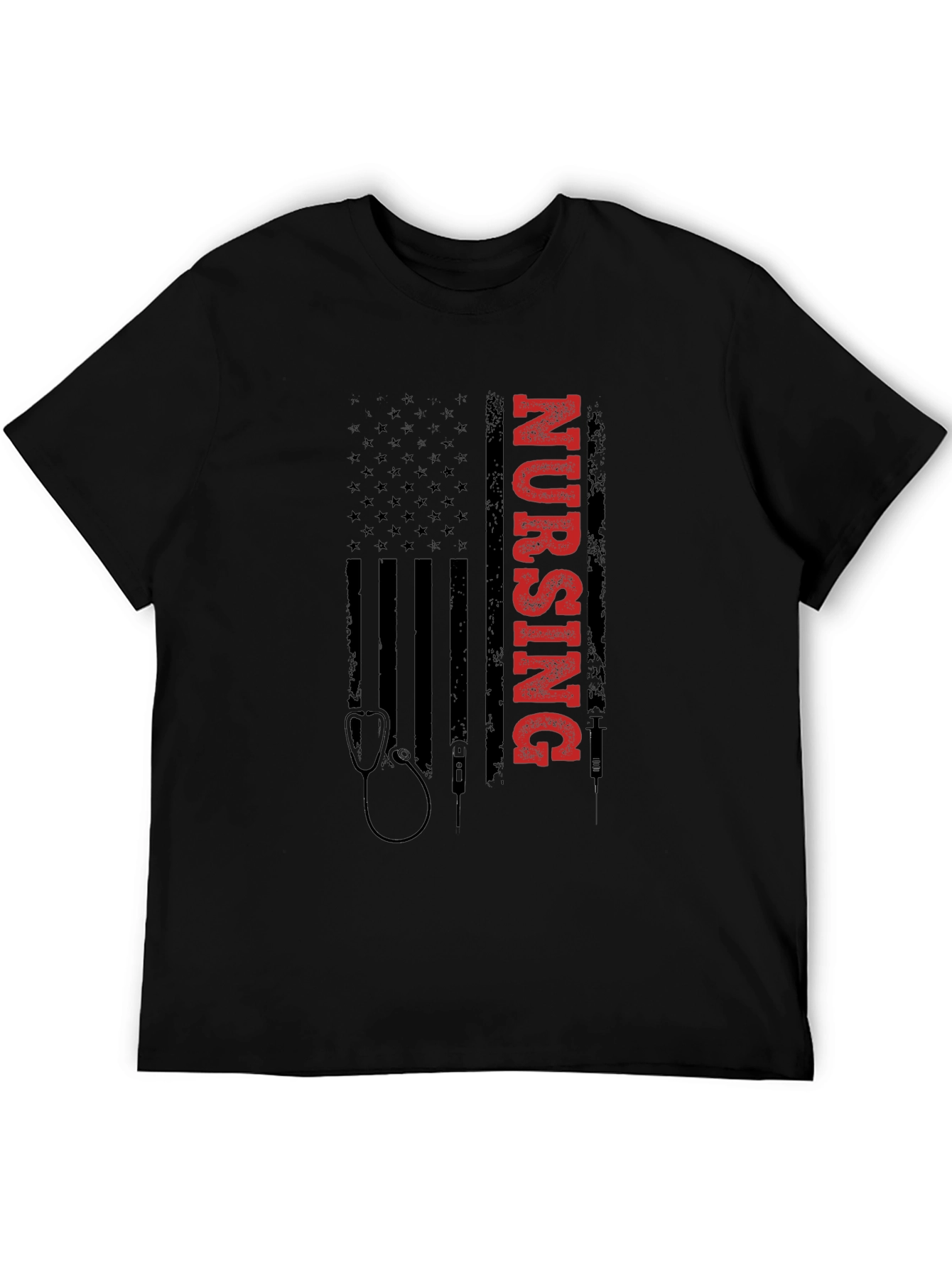 Nursing American Flag Graphic Tee