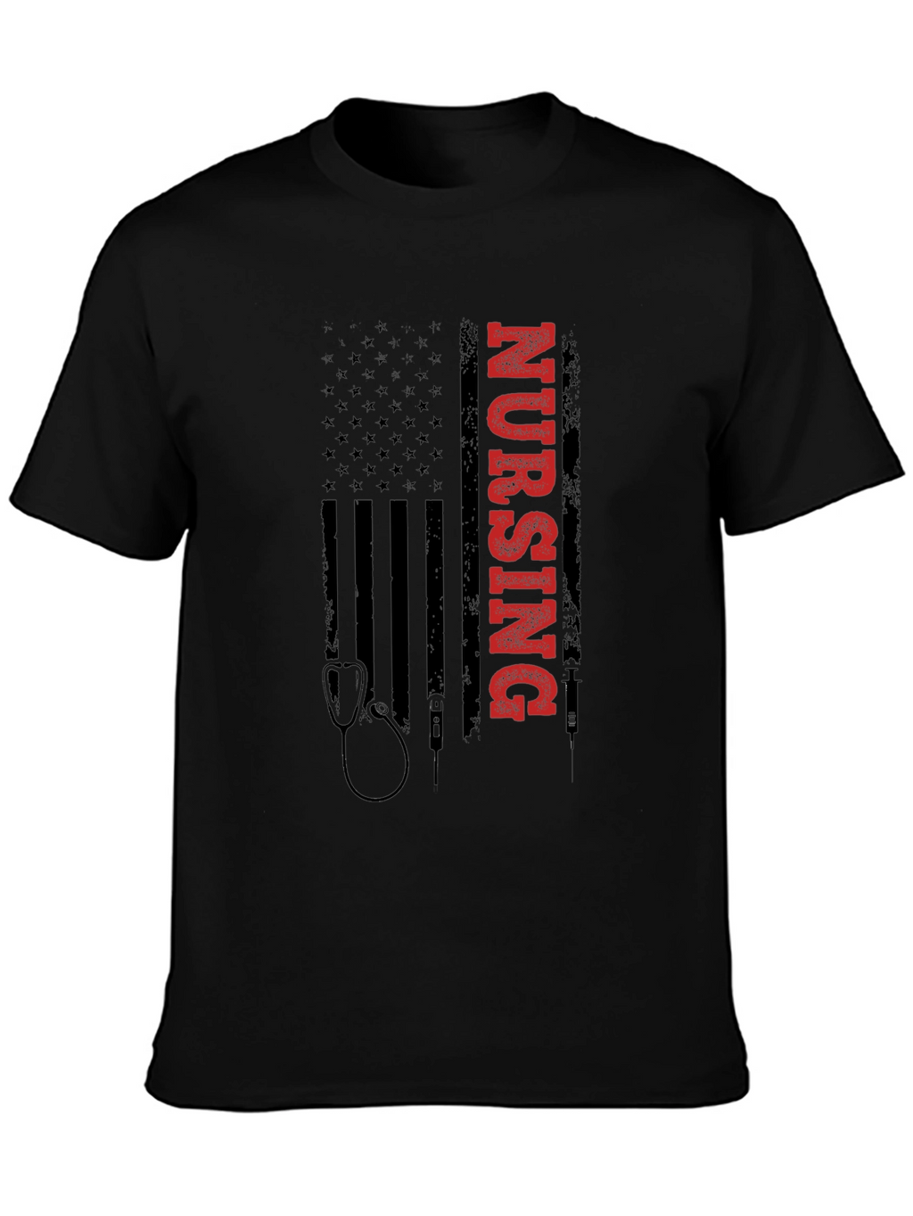 Nursing American Flag Graphic Tee