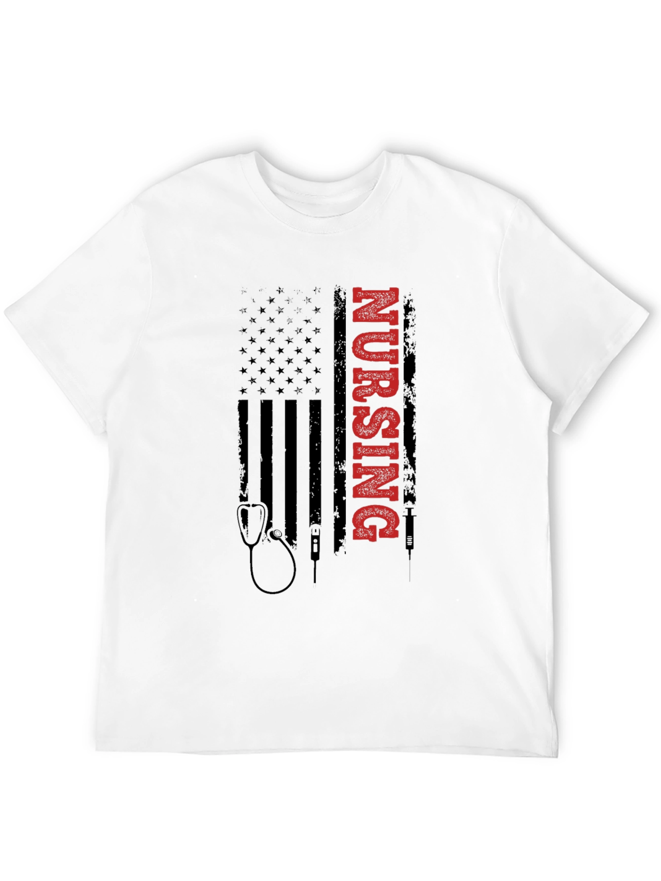 Nursing American Flag Graphic Tee