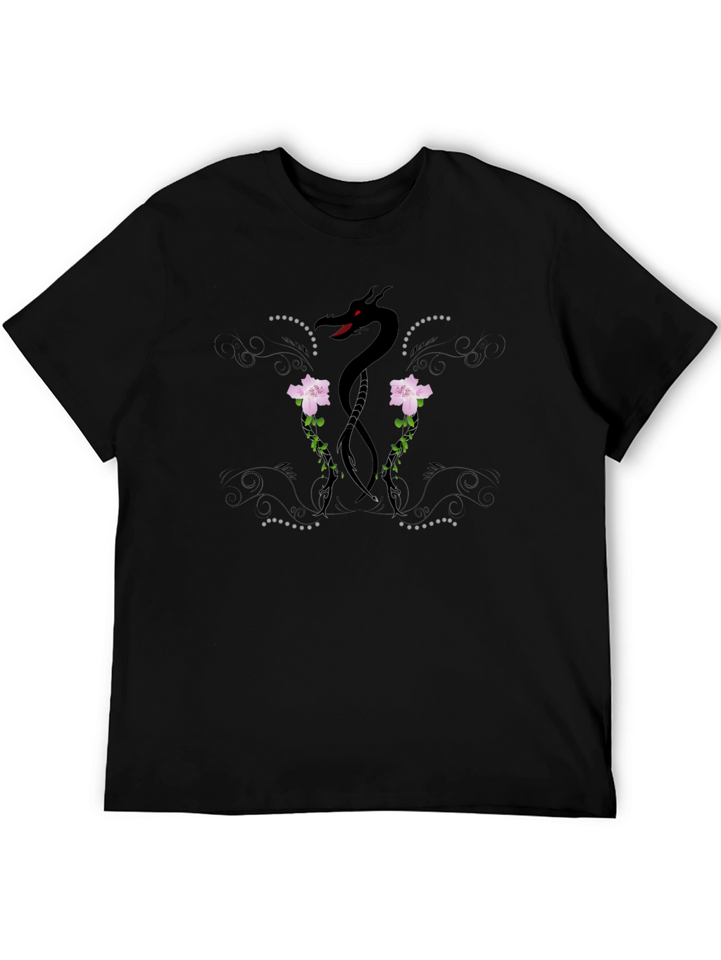 Dragon & Roses Black T-Shirt