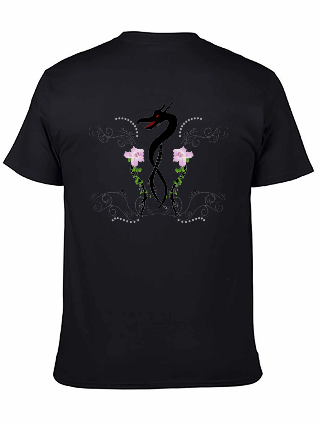 Dragon & Roses Black T-Shirt