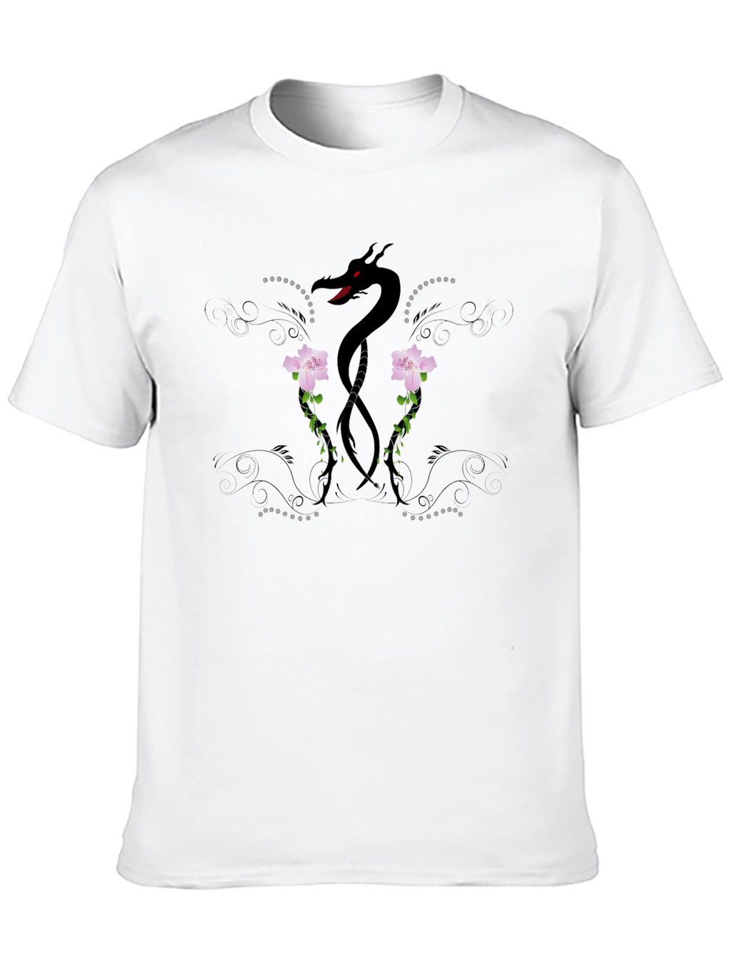Dragon & Roses Black T-Shirt