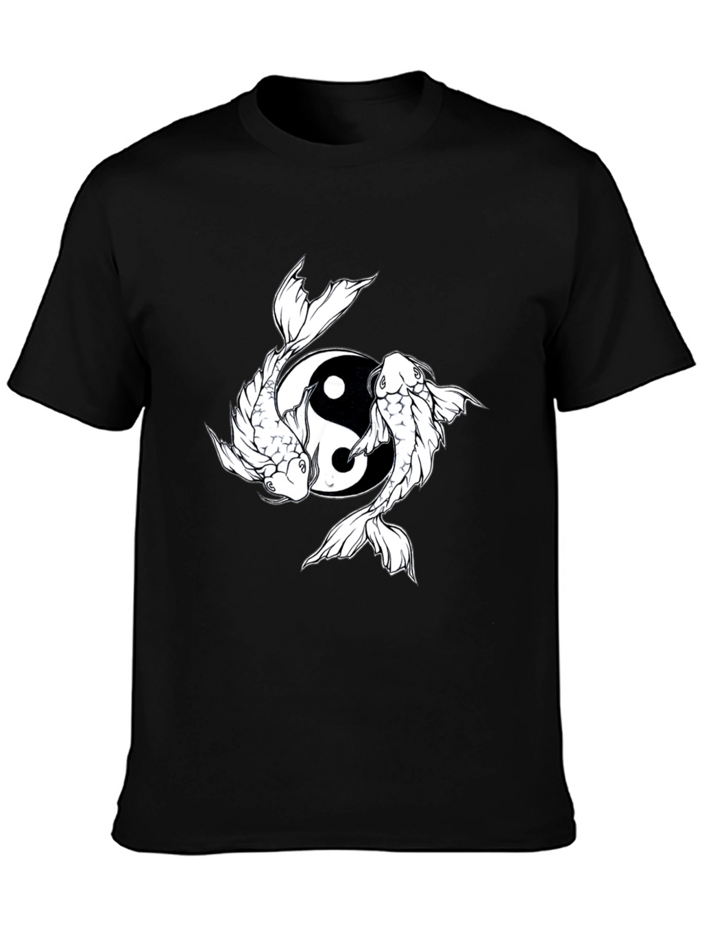 Yin Yang Koi Fish Graphic Tee - Black