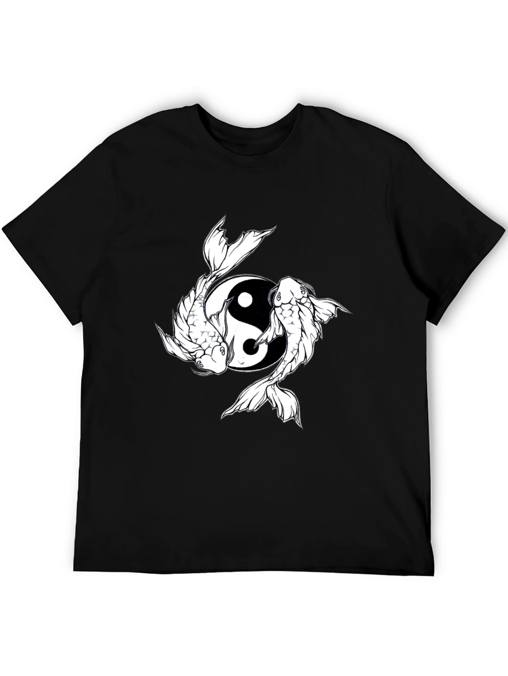 Yin Yang Koi Fish Graphic Tee - Black