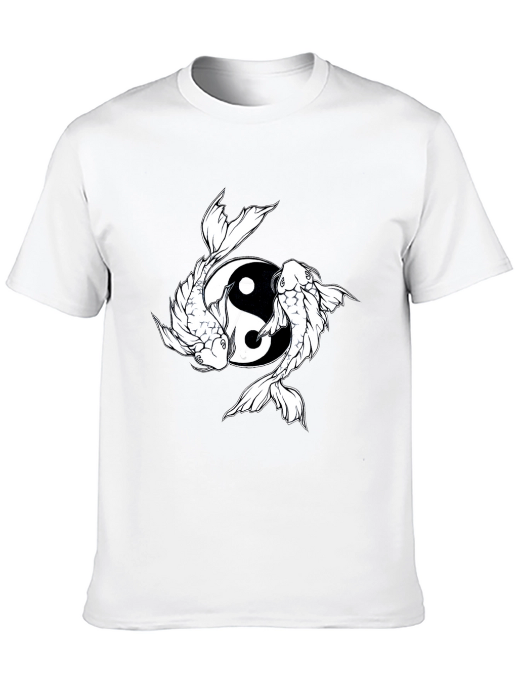 Yin Yang Koi Fish Graphic Tee - Black