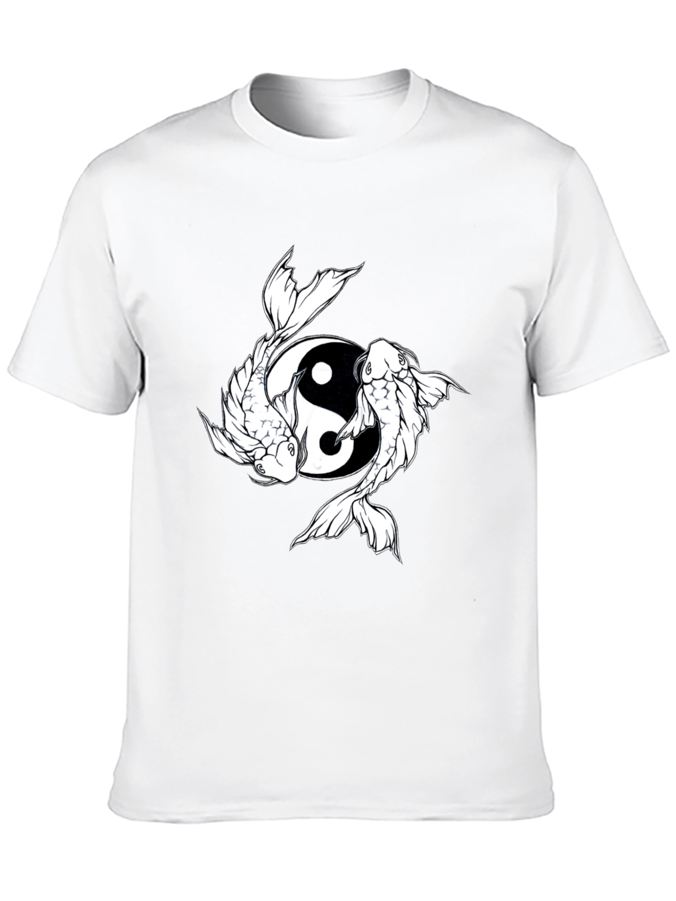 Yin Yang Koi Fish Graphic Tee - Black