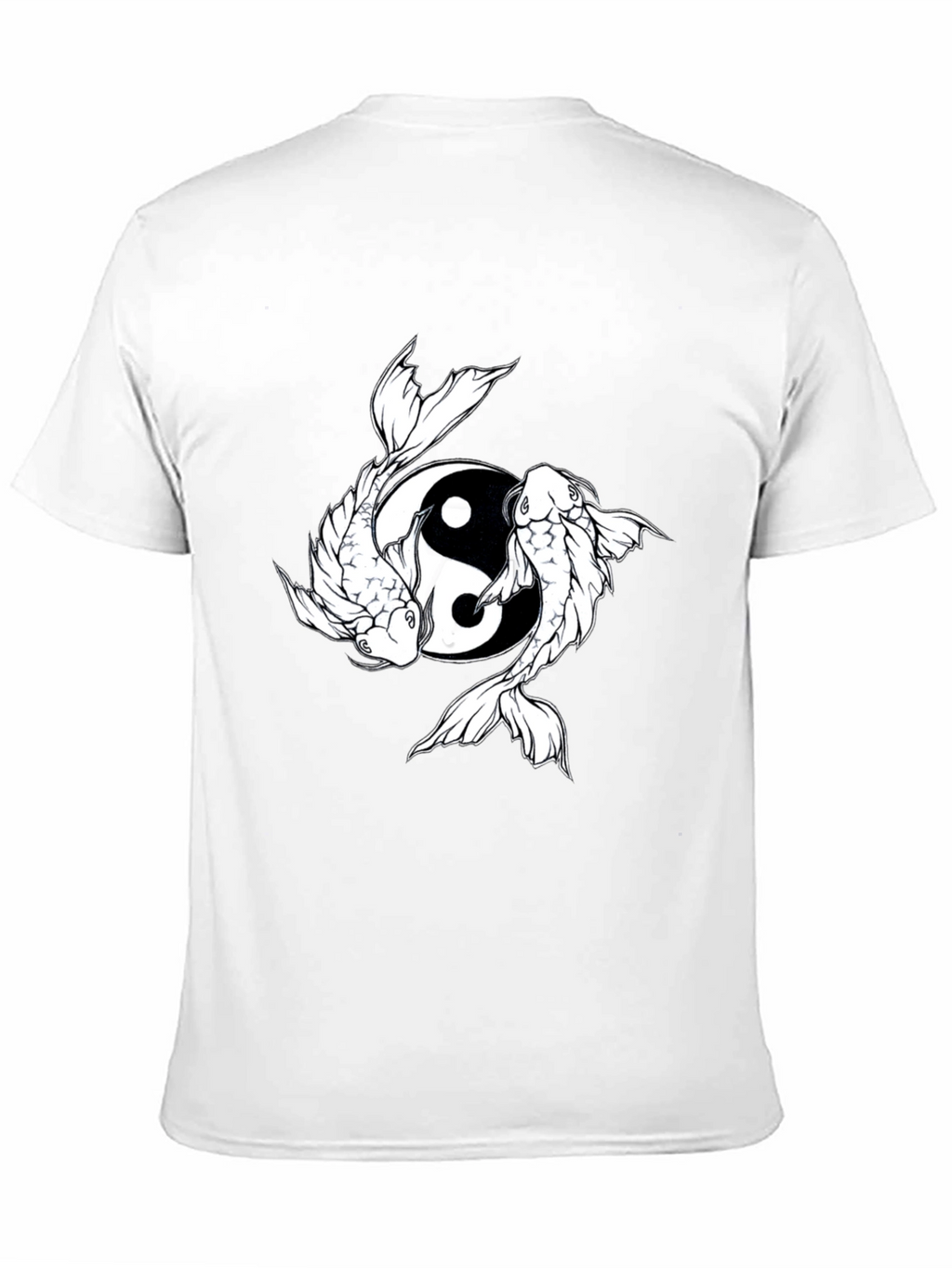 Yin Yang Koi Fish Graphic Tee - Black
