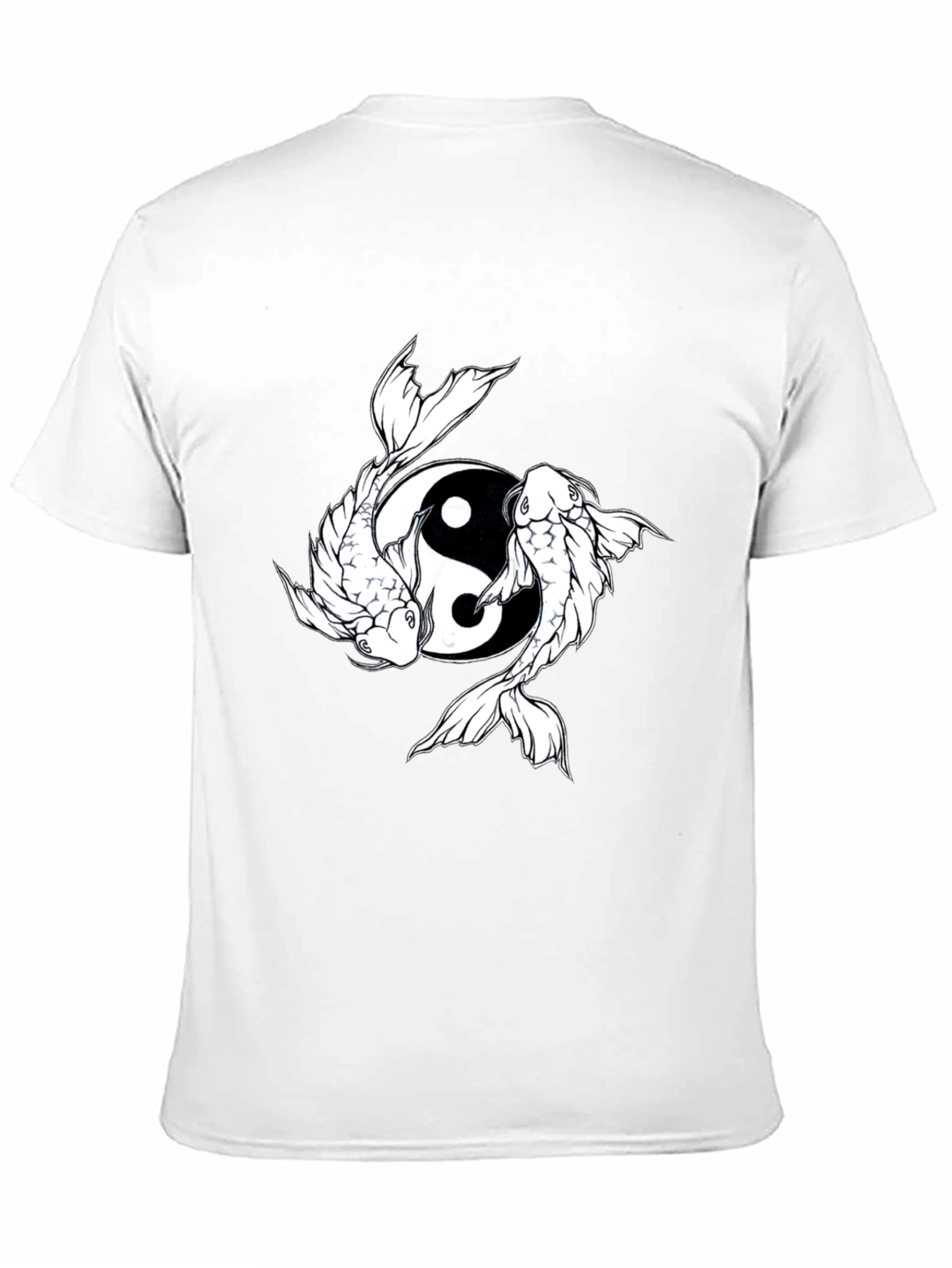 Yin Yang Koi Fish Graphic Tee - Black