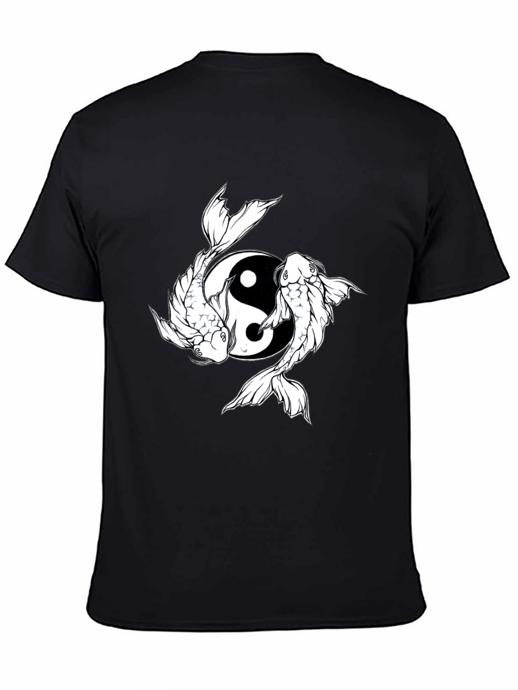 Yin Yang Koi Fish Graphic Tee - Black