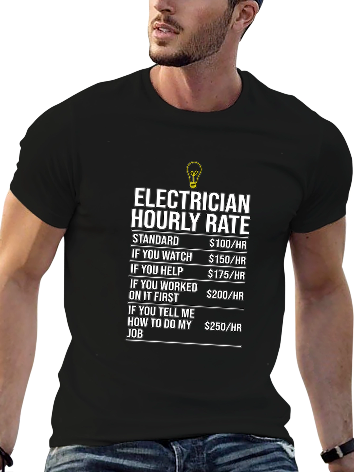 Electrician Hourly Rate Humor Graphic T-Shirt