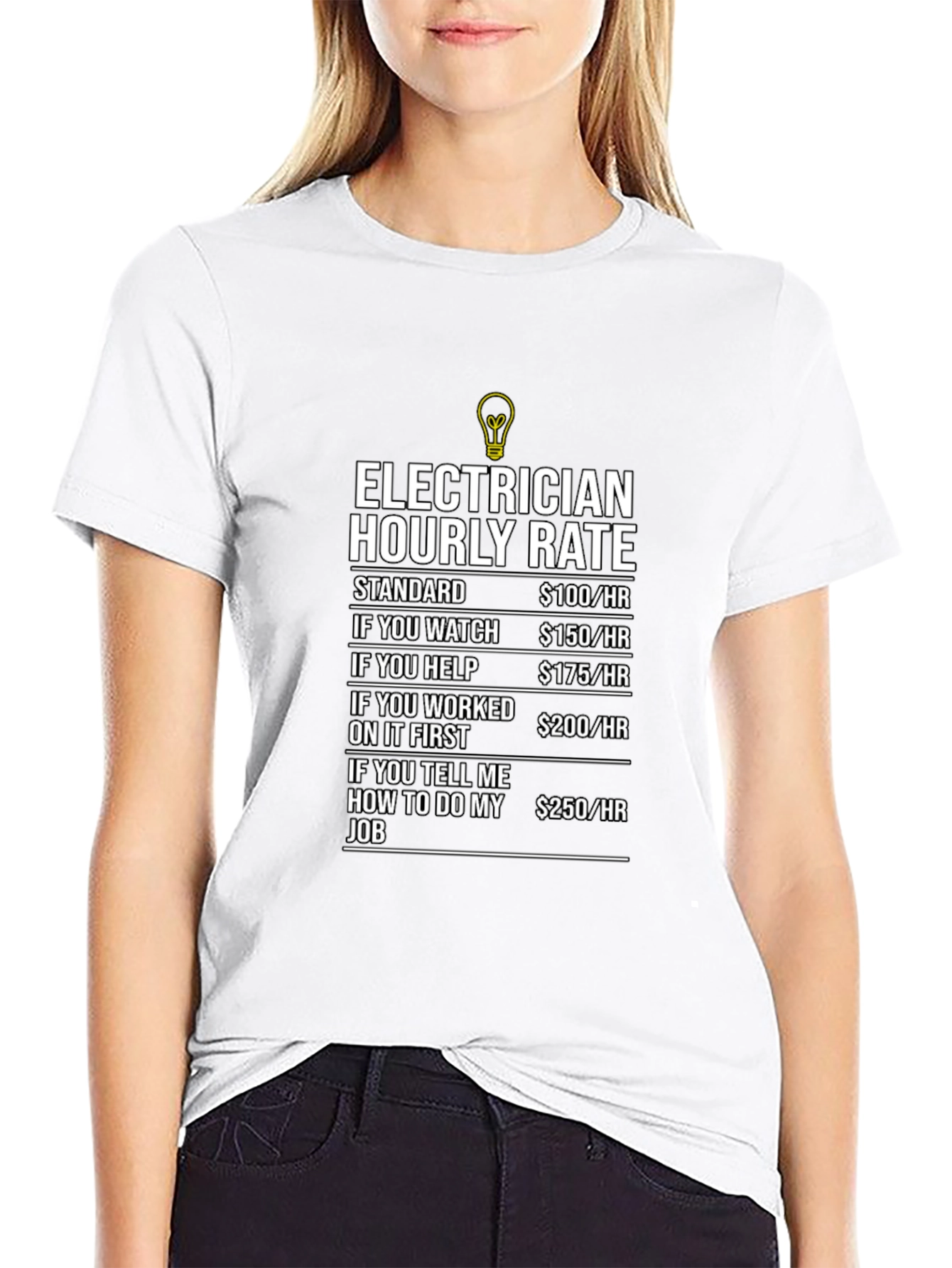 Electrician Hourly Rate Humor Graphic T-Shirt