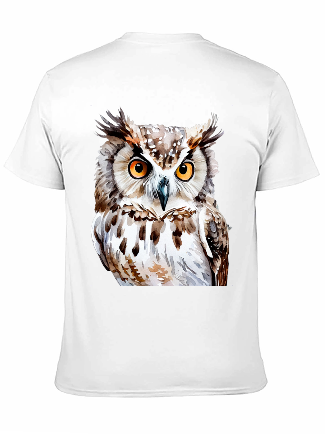 Owl Graphic Print T-Shirt - Black