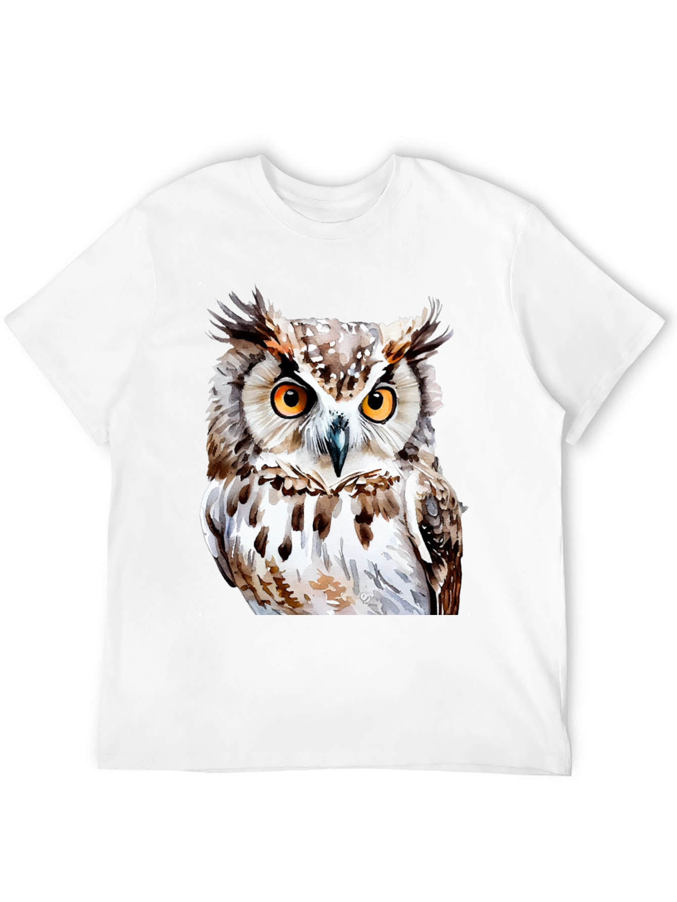 Owl Graphic Print T-Shirt - Black