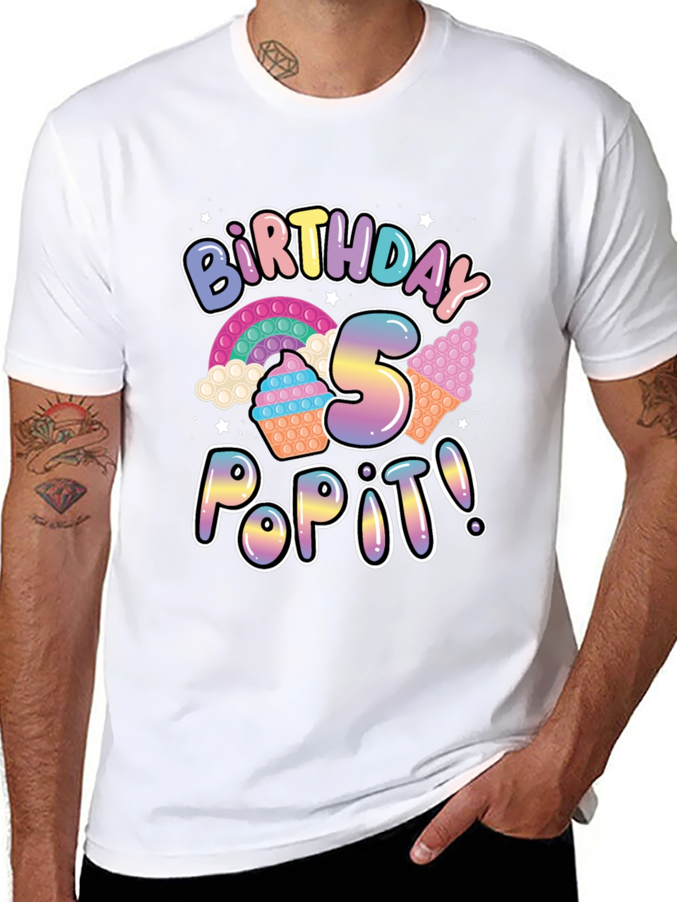Birthday 5 Pop It T-Shirt - Fun Party Tee