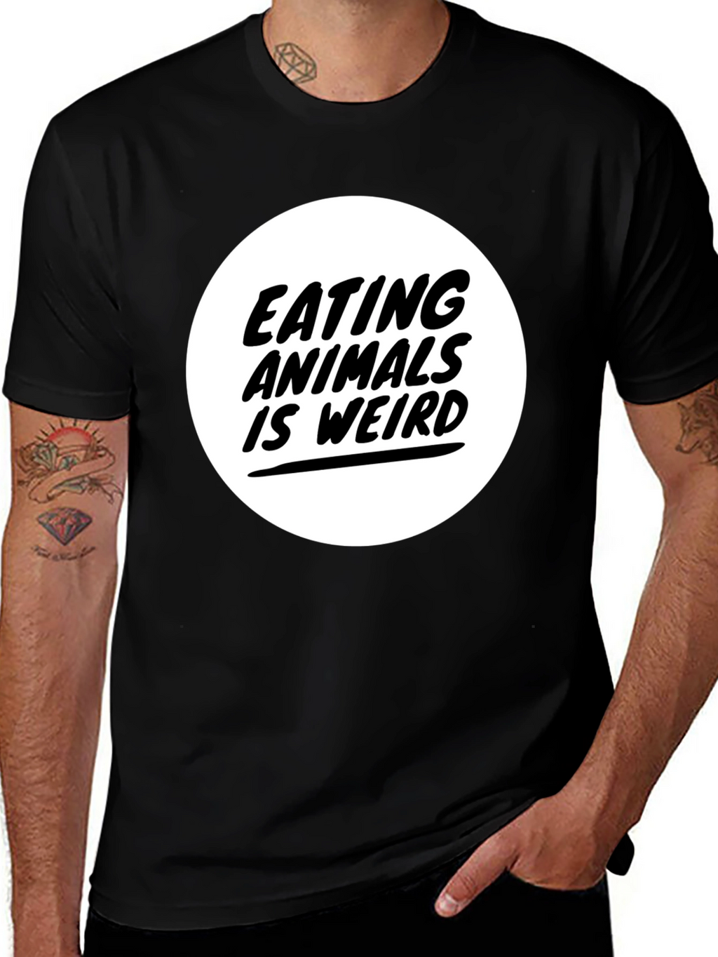 Eating Animals is Weird Graphic Tee - Black