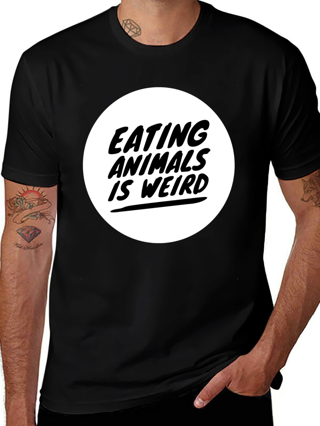 Eating Animals is Weird Graphic Tee - Black