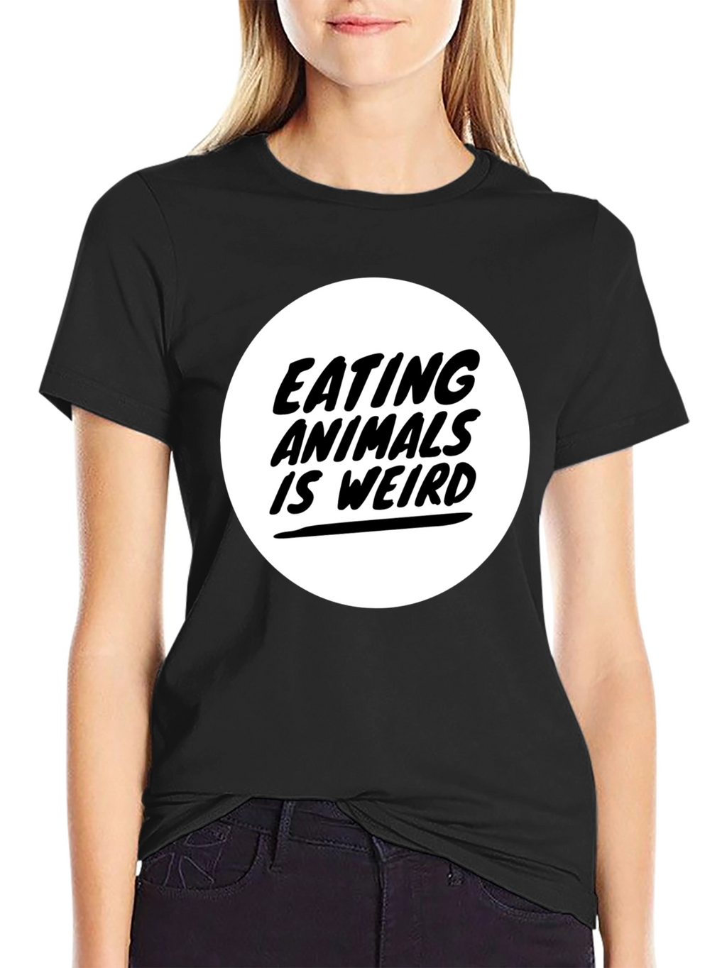 Eating Animals is Weird Graphic Tee - Black