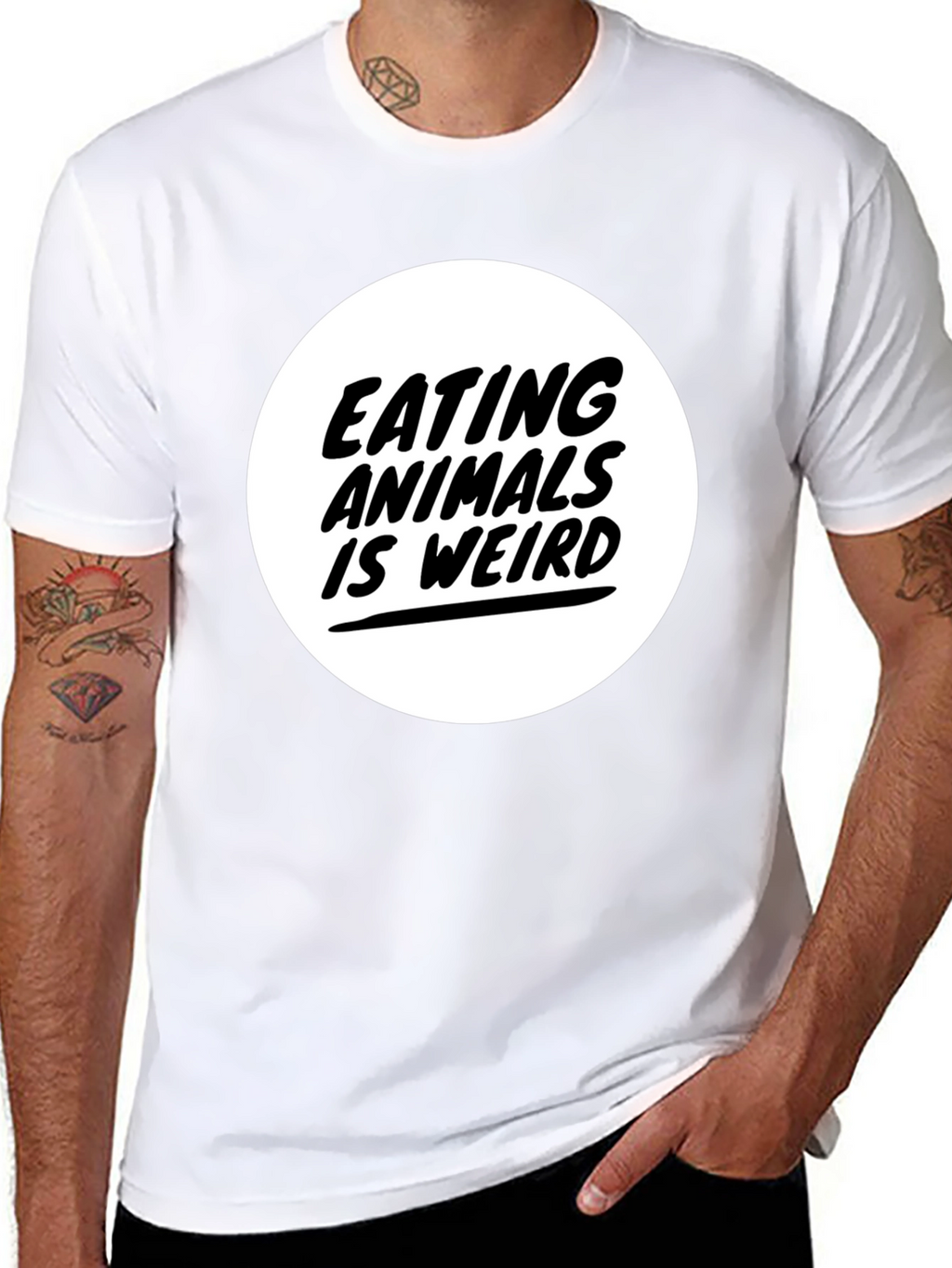 Eating Animals is Weird Graphic Tee - Black