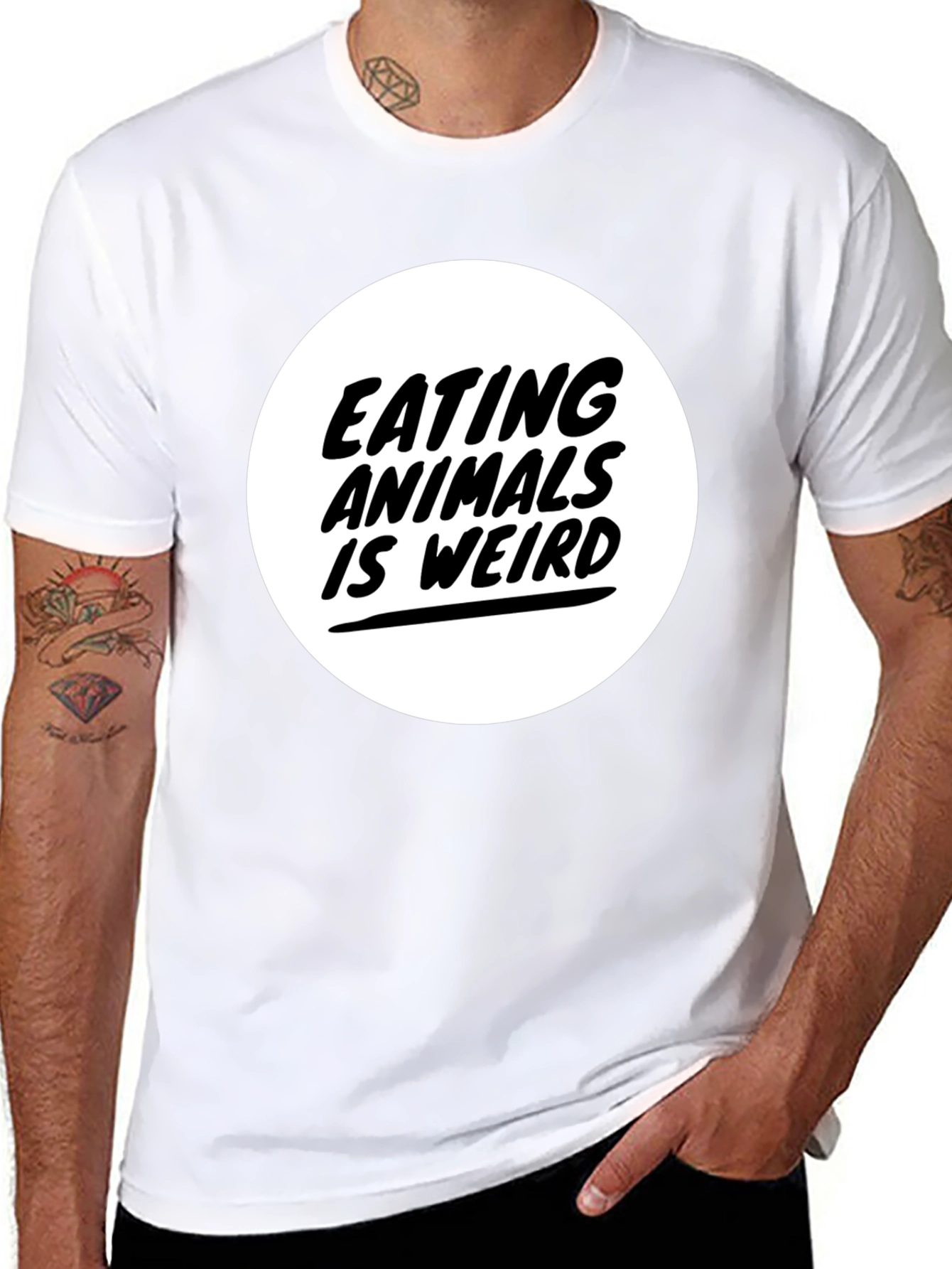 Eating Animals is Weird Graphic Tee - Black